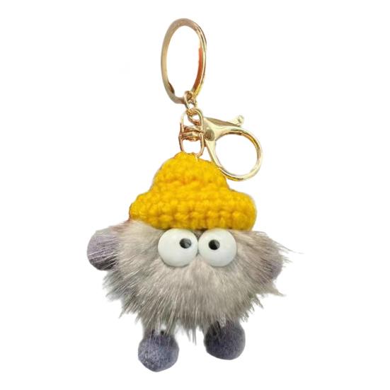 Keychain Imitation Mink Hair Cartoon Doll Charm Key Ring Fade-Resistant Compact Lightweight Backpacks Car Key Holder