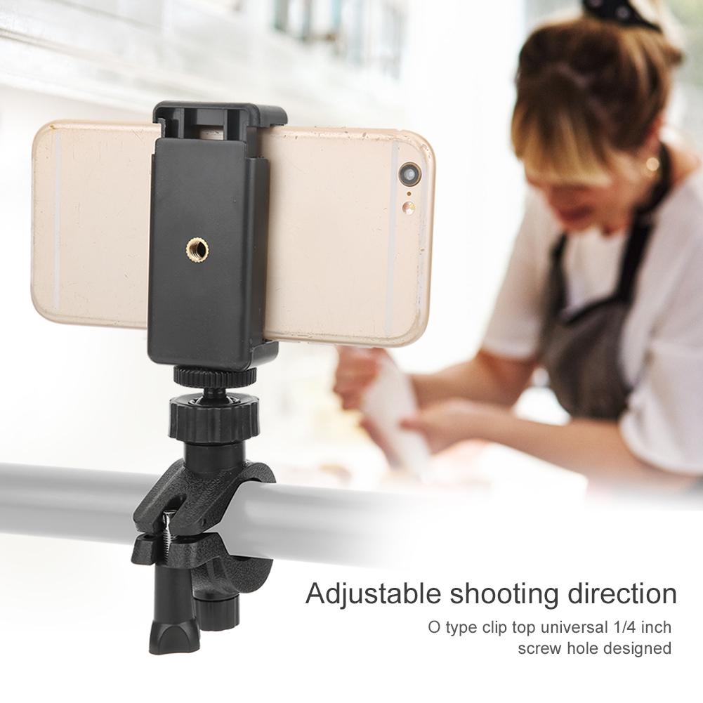 Регулируемый по направлению плоский зажим для мобильного телефона с фиксированным кронштейном типа O для видеосъемки на мобильный телефон