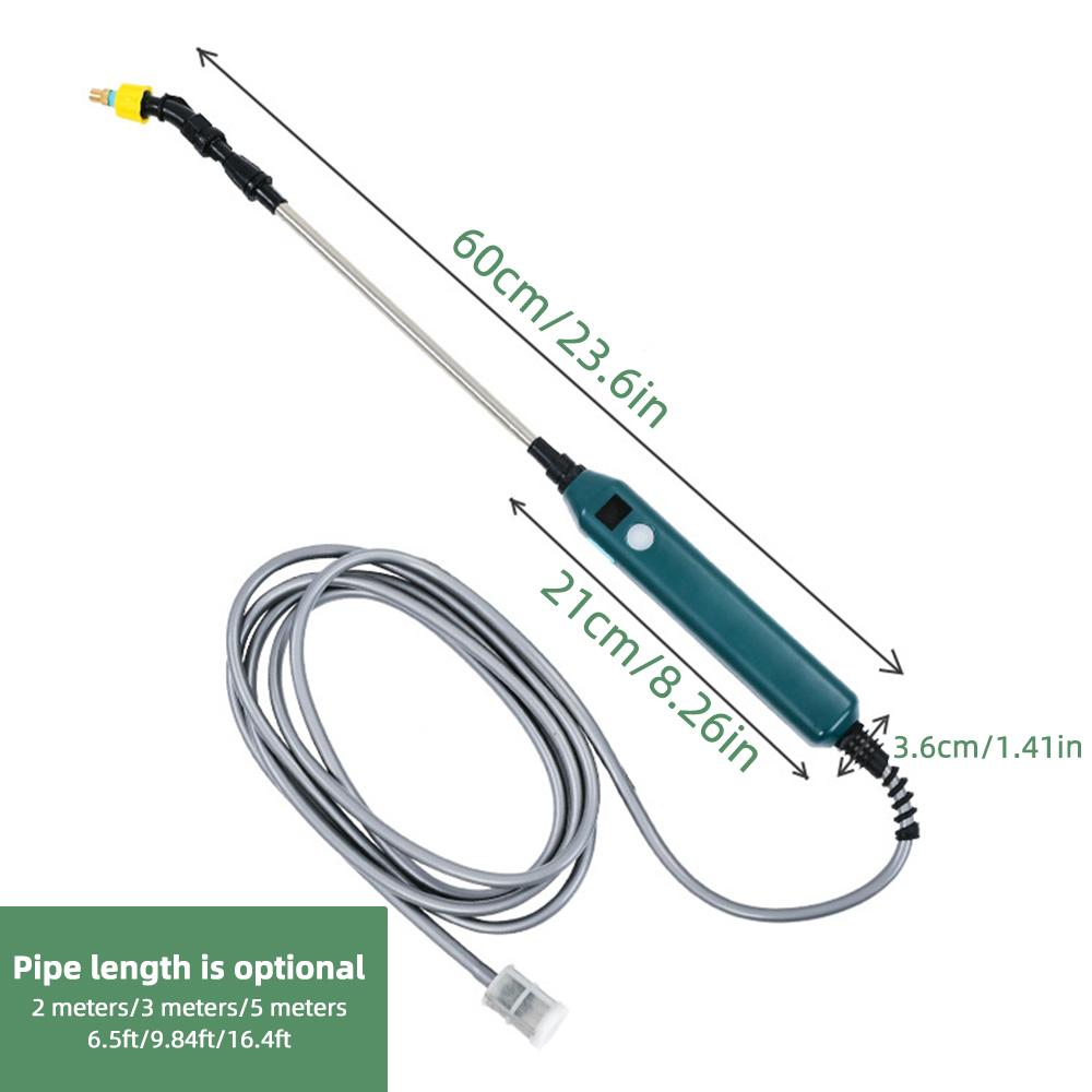 Stainless Steel Water Hose Sprayer Wand Spray Adjustable Electric Power Display Handheld