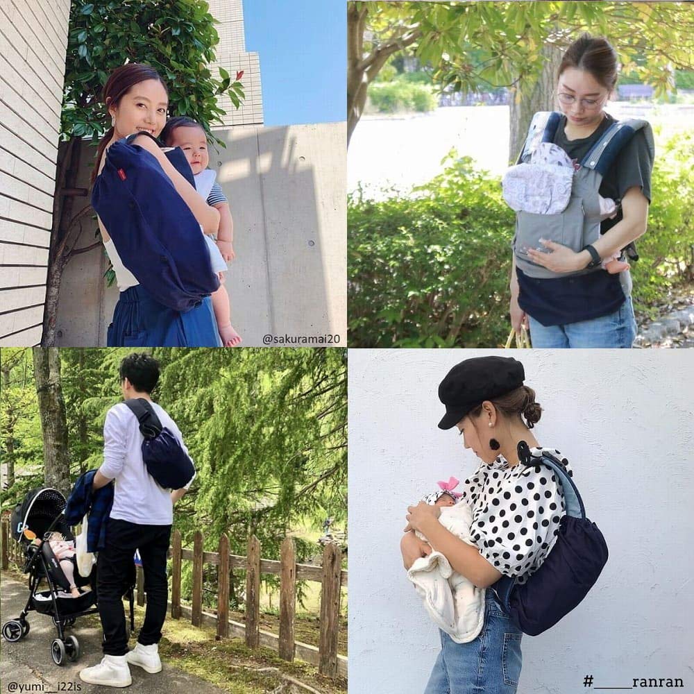 Lucaco Baby Carrier Storage Large ErgoAdapt Omni Made In Warranty Simple Cover, Set, Compatible, Japan, 2-Year (Large Set, Navy, 89-0917-11)