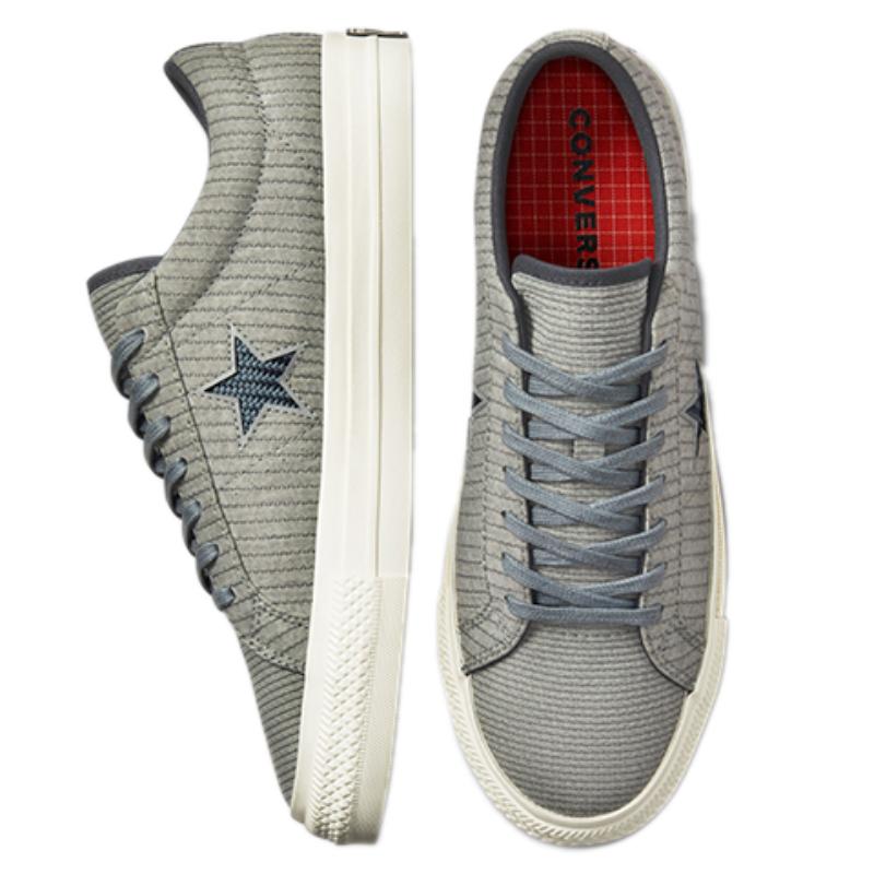 Converse One Star Mellow Mild Canvas Полосатые Спортивные Низкие Кеды Унисекс Прибрежный Серый