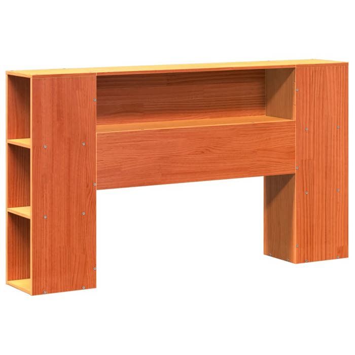VidaXL Tête de lit avec rangement cire marron 140cm bois massif de pin, tête de lit en bois, tête de lit avec rangement, 855632