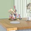 Easter Egg Bunny Ornament 2D Flat Acrylic Decoration Cartoon Rabbit Colored Egg Desktop Ornament for Bookshelf Mantel TV Stand