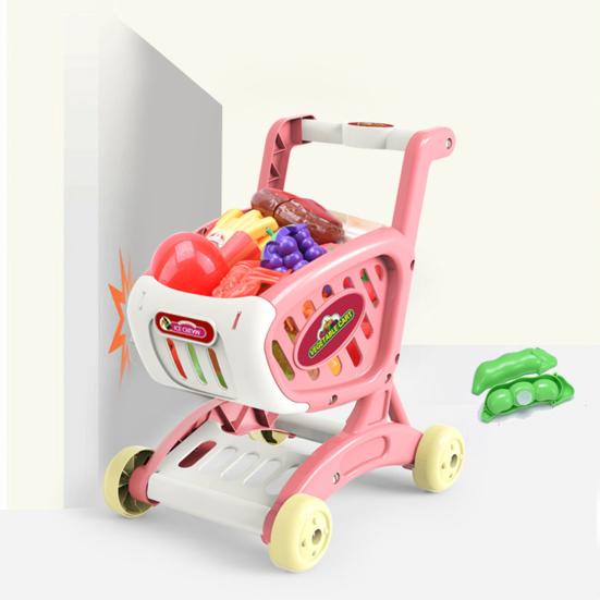 Практичный реалистичный опыт сцены Яркий цветной детский супермаркет толкает тележку обучающая игровая игрушка для дома для развлечения ролевые игры