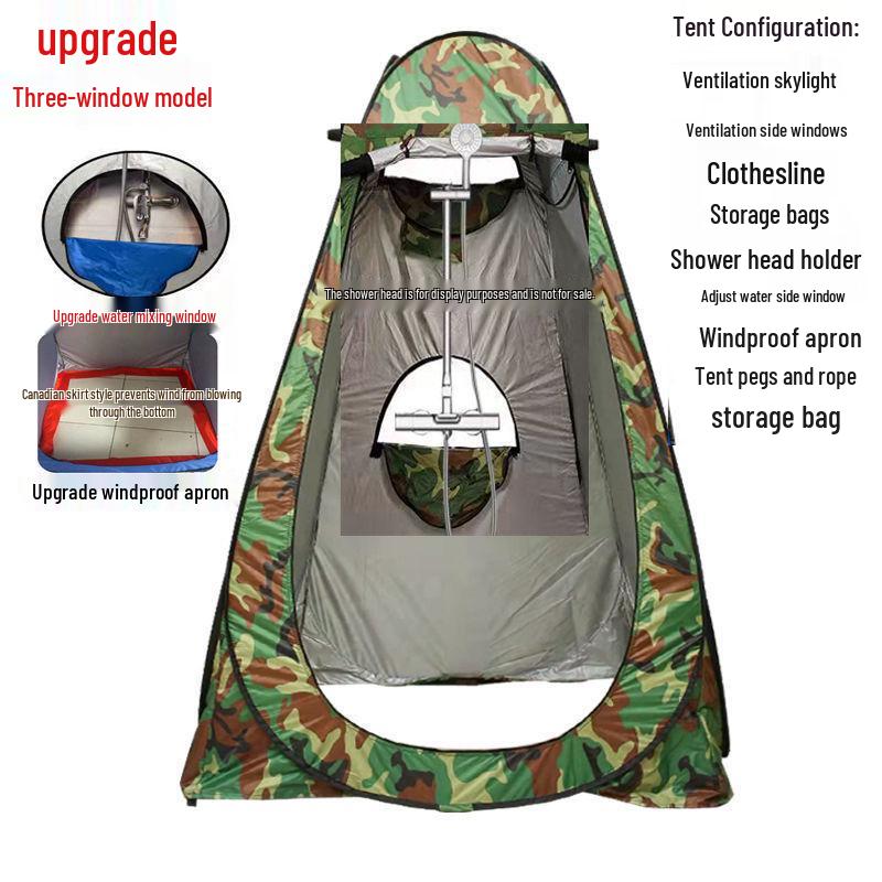 Portable Outdoor Shower Tent - Thickened, Light-Proof Changing Room for Camping, Bathing, Mobile Toilet, and Fishing - Quick Set-Up.