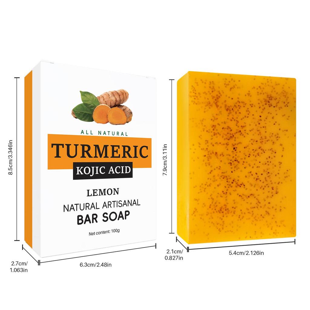 European & American Turmeric & Lemon Kojic Acid Ginger Soap - Cleansing Handmade Bath Soap