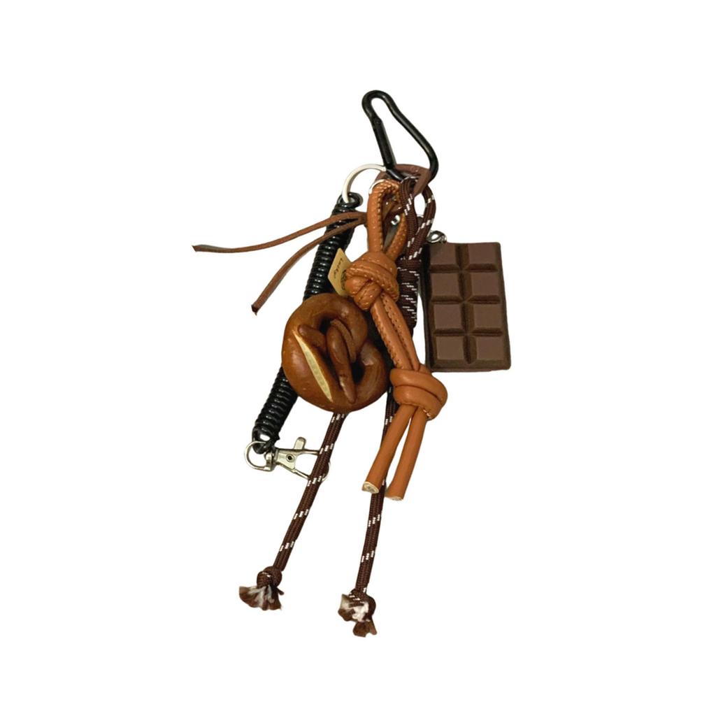 Уникальная подвеска в виде бейгла с шоколадом, брелок для сумки, аксессуар для ключей, нейлоновый брелок, держатель для ключей, декор для любителей активного отдыха