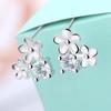 925 Sterling Silver Earrings for Women Original Charm Double Hoop Earrings Pave CZ Fine Engagement Anniversary Jewelry E335