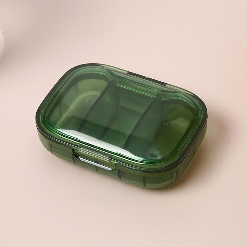 3-Compartment Small Transparent Plastic Pill Box Container Portable Travel Pill Organizer for Pocket Purse Medicine Vitamin Holder Dispenser