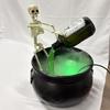 Skeleton Potion Witch Cauldron DIY Magic Floating Potion Bottle with LED Mist Maker And Diffuser Spooky Black Bowl Halloween Decoration for