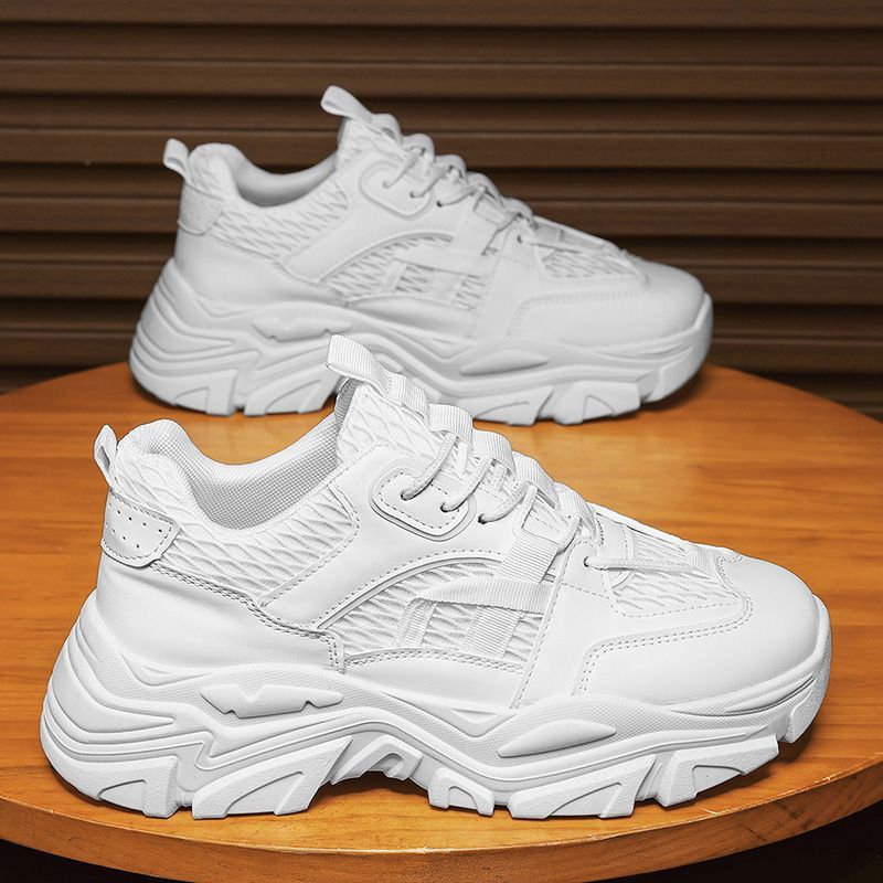 Мужская обувь Весна Сетка Дышащая Модный бренд Универсальная Спортивная Повседневная обувь для мужчин Толстая подошва Увеличенная высота Папины Модные туфли для мужчин