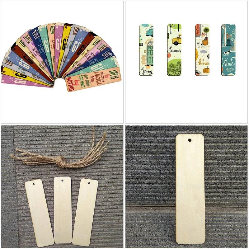 Latest Models Wooden Bookmark DIY Blank Page Marker Hanging Tags Practical Premium Student Supplies Elegant Gift Wood Bookmarks