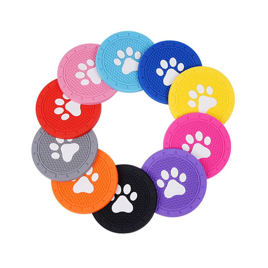 Подставка для стакана с водой в автомобиль, коврик с рисунком кошачьей лапки, вшитый нескользящий коврик, универсальный автомобильный держатель для бутылок, подставка под стакан 2,75 дюйма