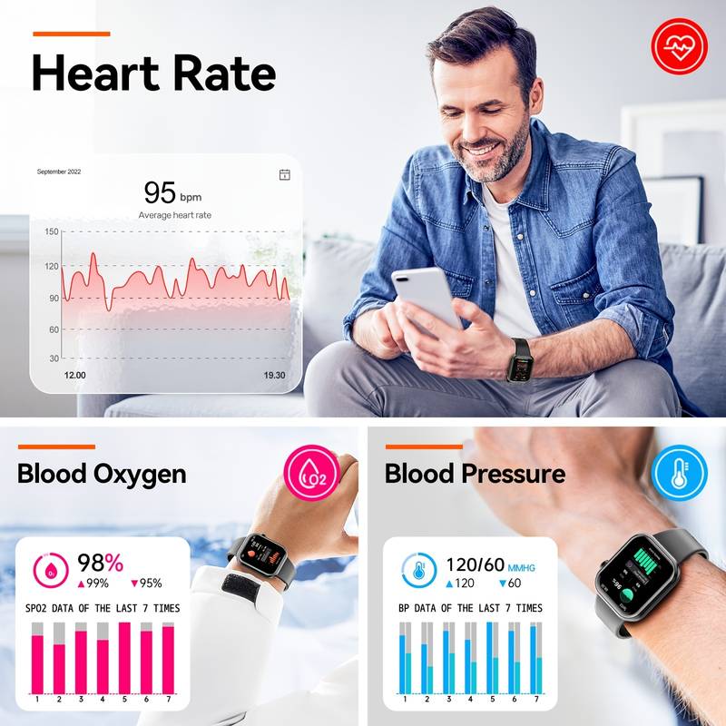Умные часы 2025 G20 2,01-дюймовый большой экран BT-звонок Монитор сердечного ритма Спортивный фитнес-трекер Мужские Женские Умные часы
