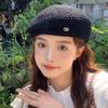 New Spring and Summer Black Temperament Elegant Painter Hat Female Face Small Versatile Breathable Thin Beret
