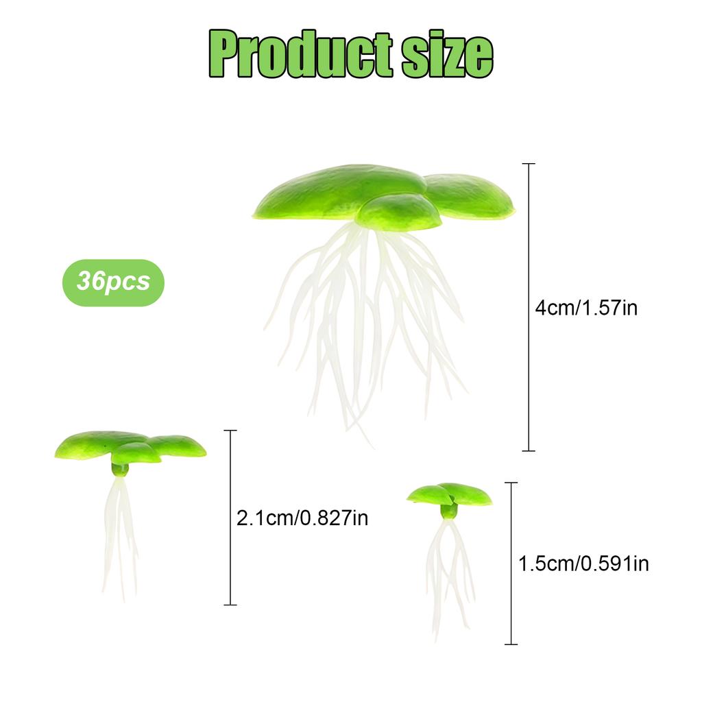 Pack of 2 Realistic Plastic Floating Water Lily Plants for Aquarium Fish Tank Decoration