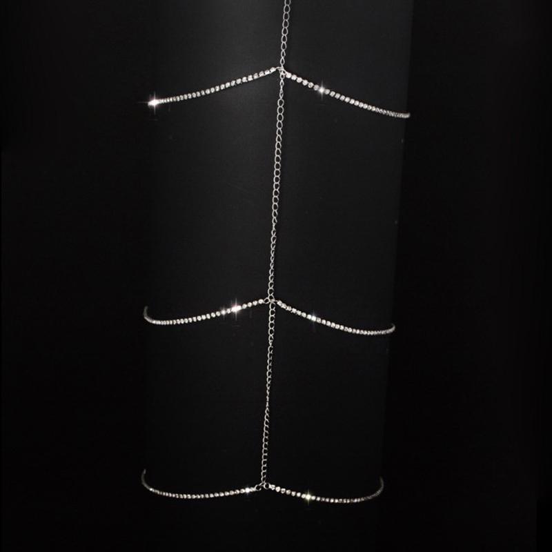 Женские металлические звенья для ног на бедрах, цепочка для подвязки, длинные украшения для тела, сексуальные