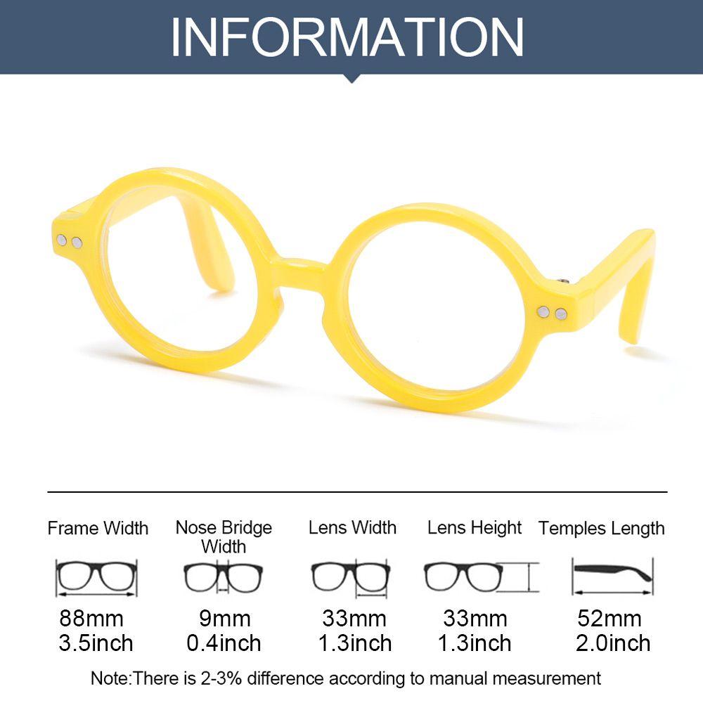 Round Frame Candy Color Toys Eyewear Clear Lens Eyeglasses Plush Doll Miniature Doll Glasses