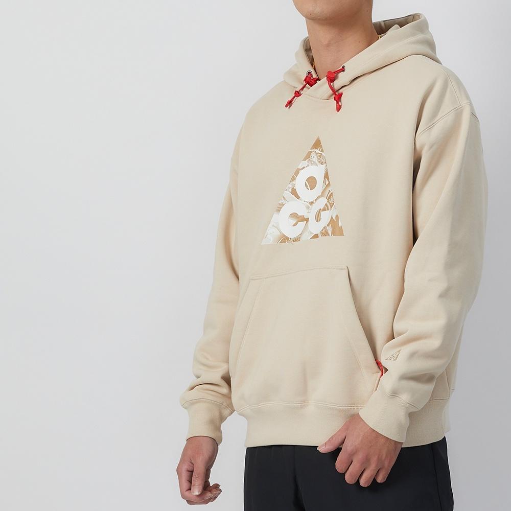 Nike Year Of The Dragon FW23 Letter Logo Print Fleece Lined Pullover Hooded Sweatshirt Men's Dune White Color FZ6193-126