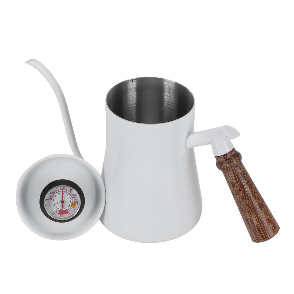 650ml Hanging Ear Hand Coffee Pot Stainless Steel Drip Type Coffeeware Tool with Thermometer