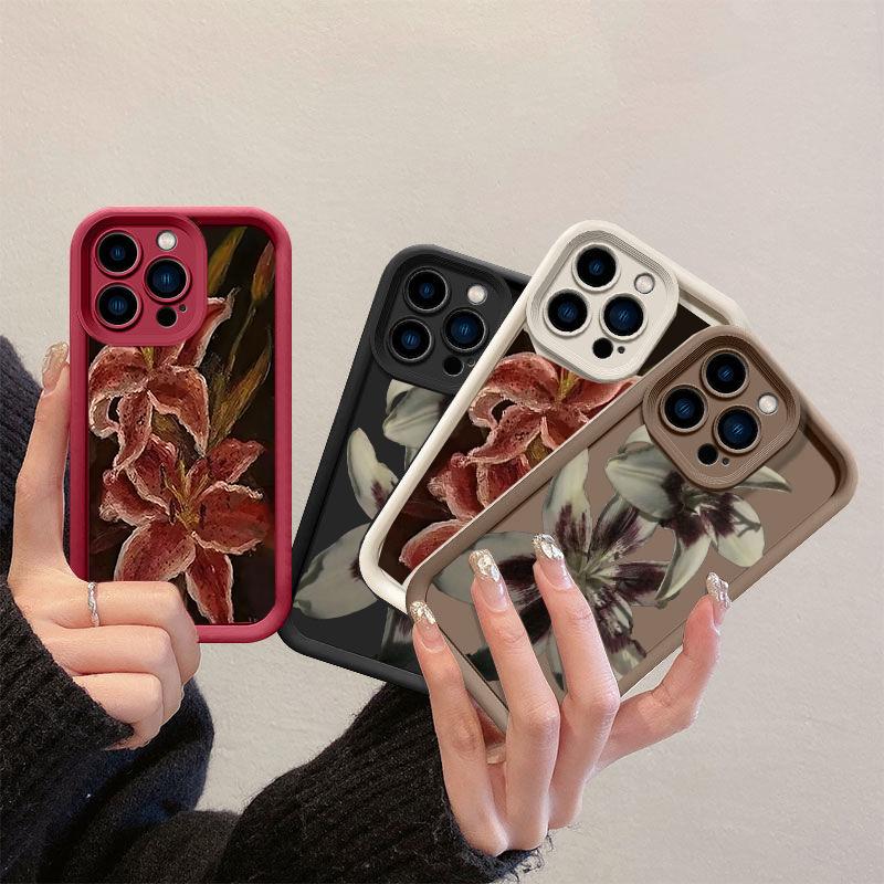 Ретро Классическая Масляная Живопись Цветочный Чехол Для Iphone 17 Pro Max 16 15 14 13 12 11 Pro Max 17 Air 16E 1 Plus Конфетный Матовый Чехол Capa