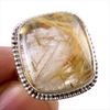 Natural Golden Rutile Gemstone 925 Solid Sterling Silver Jewelry Ring S.6.5 p4N07