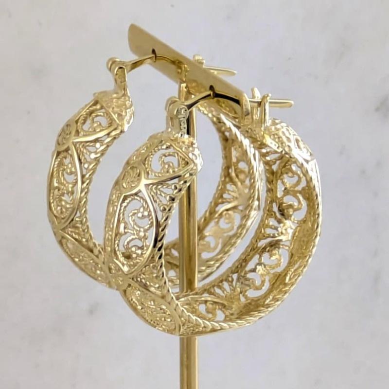 Стильные Элегантные Серьги-Кольца - Ручная Работа, Винтажный Стиль, Изысканный Цветочный Дизайн, Идеальны для Повседневной Одежды, для Подарка