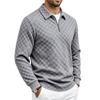 Men S Long Sleeve Polo Shirt American Casual Half Zip Turn Down Collar Top