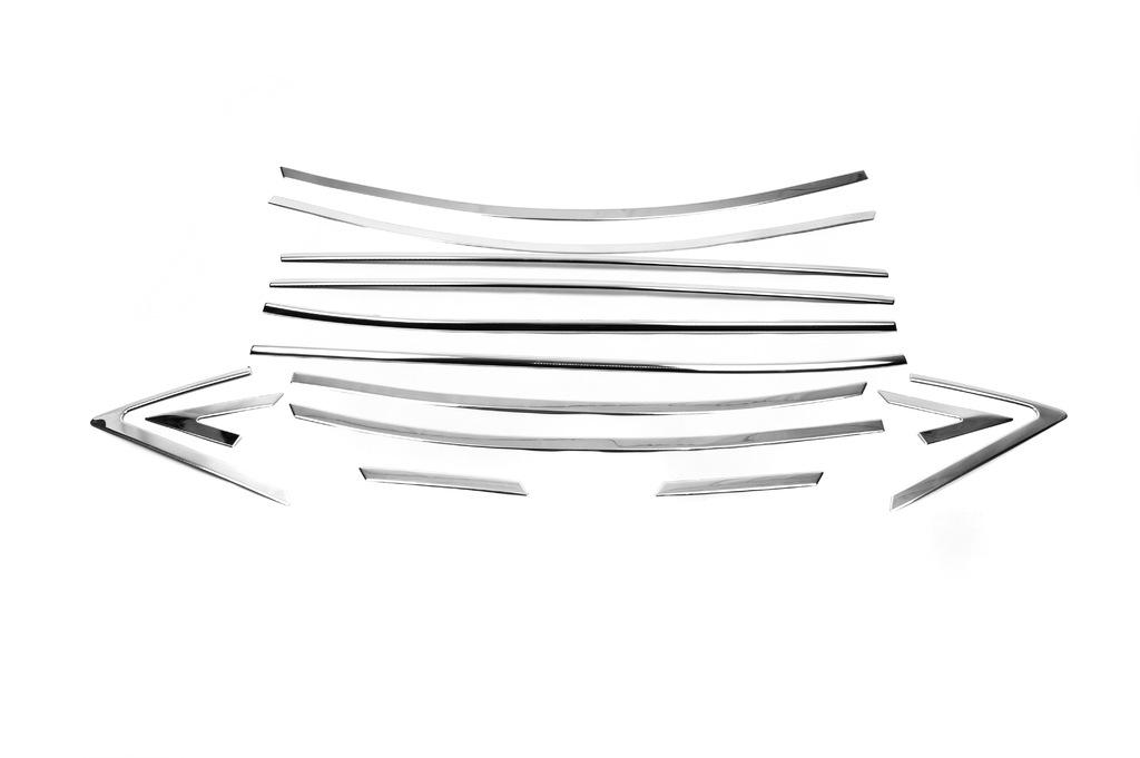 Полный комплект обводки стекол (14 шт, нерж.) для Hyundai Accent 2011-2017 гг