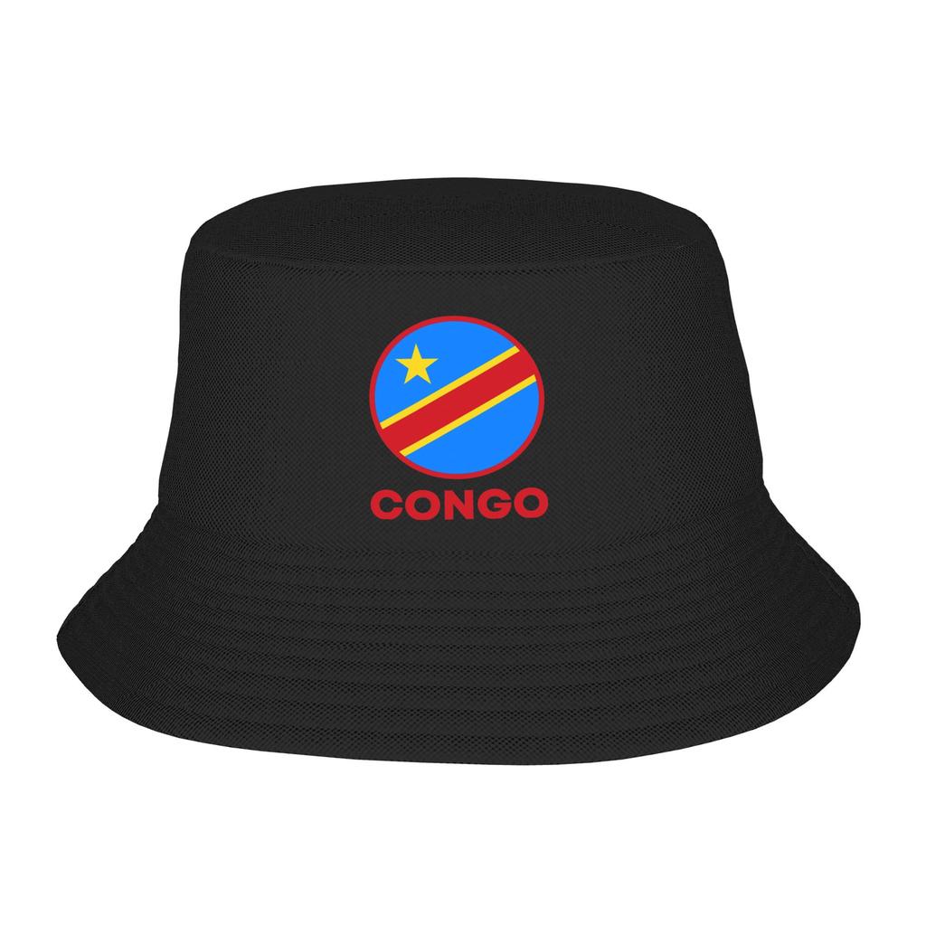 Republic Of Congo Congolese Flag Bucket Hats Gift For Kid Lovely Vocation Caps For Travel UV Protection