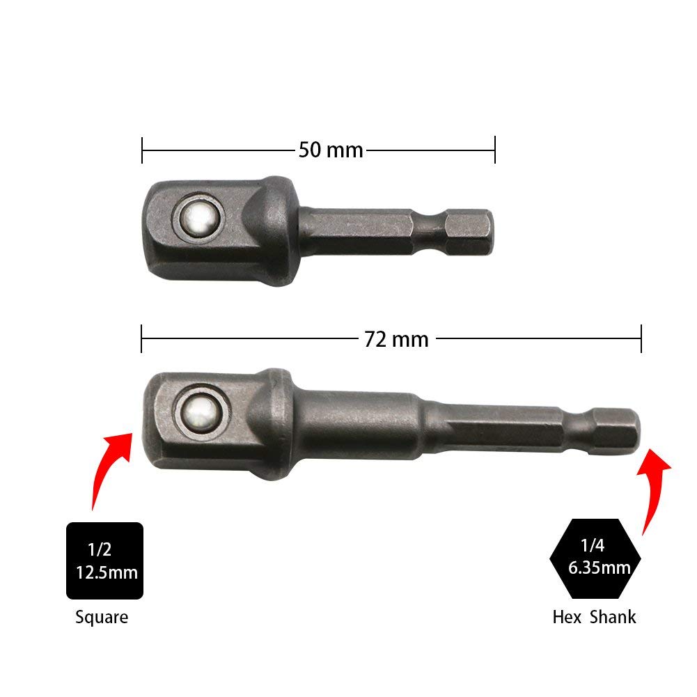 1 комплект адаптеров для ударных головок/удлинителей 1/4" 3/8" 1/2" набор ударных шестигранных сверл набор адаптеров для электродрелей