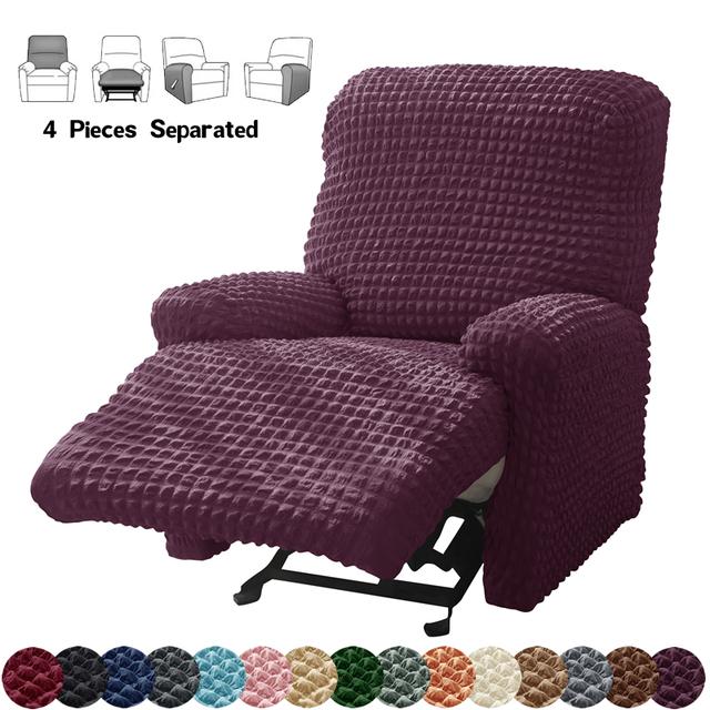 Чехлы для кресел в сплит-стиле для гостиной, эластичные чехлы для диванов из жатого хлопка с рюшами, чехол для кресла для отдыха, чехол для ленивого мальчика, чехол для кресла