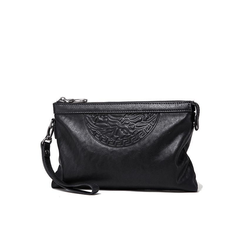 Мужская сумка-клатч из натуральной кожи в деловом стиле - вместительная сумка-конверт из коровьей кожи