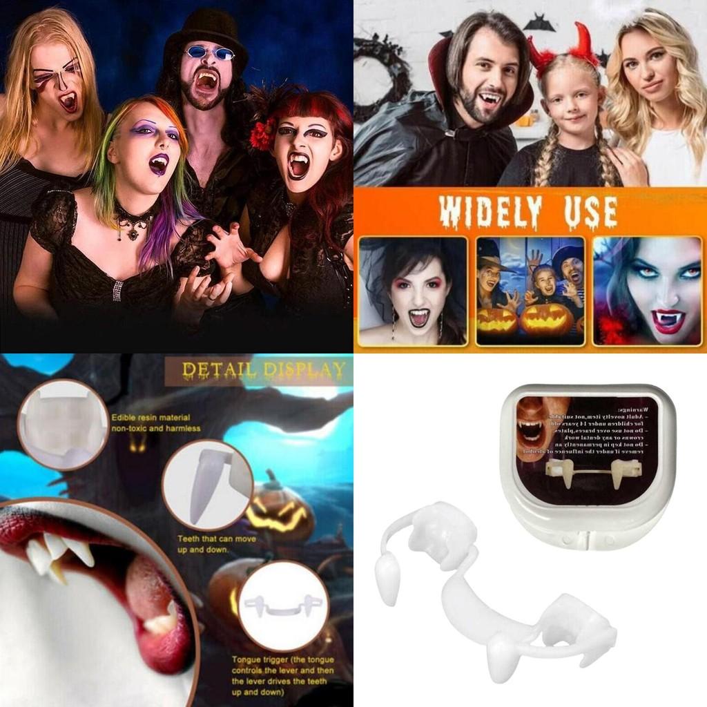 Хэллоуин Вампирские Клыки Зубы Реалистичные И Многоразовые С Коробкой Для Хранения