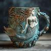 Octopus Coffee Mug 3D Sea Turtles Mermaids Whales Dolphin Water Cup for Sea Lovers Handmade Ocean Creature Statue Cup Gifts for Ocean Enthusiasts