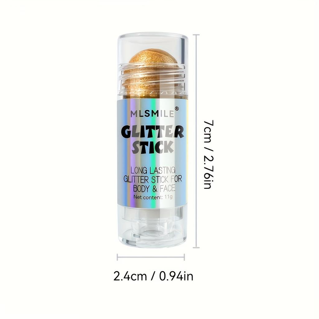 Glitter Highlighter Stick Body Shimmer 3D Face Body Sparkle Highlighter Brightening Music Festival Shimmer Powder Makeup