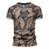 Summer Leaf Printed T Shirts Men O-neck Short-sleeved Mens T-Shirt Summer Male Tops Tee Shirts