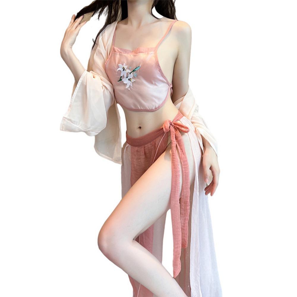 Sexy Lingerie Sexy Ancient Hanfu Republic of China Style Embroidered Pajamas Hot Uniform Seduction Suit