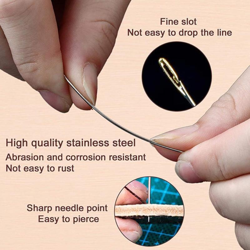 12/24/36pcs Self-Threading Sewing Needles Stainless Steel Quick Blind Threading Needle Stitching Pins DIY Punch Needle Threader