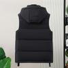 Осенний мужской жилет с капюшоном большого размера, новинка 2023 года, большие размеры L-8XL, черные куртки без рукавов на молнии, зимняя повседневная толстая теплая мужская верхняя одежда