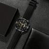 3pcs/set Elegant Casual Men's Quartz Watch PU Leather Strap, Suitable for Brothers