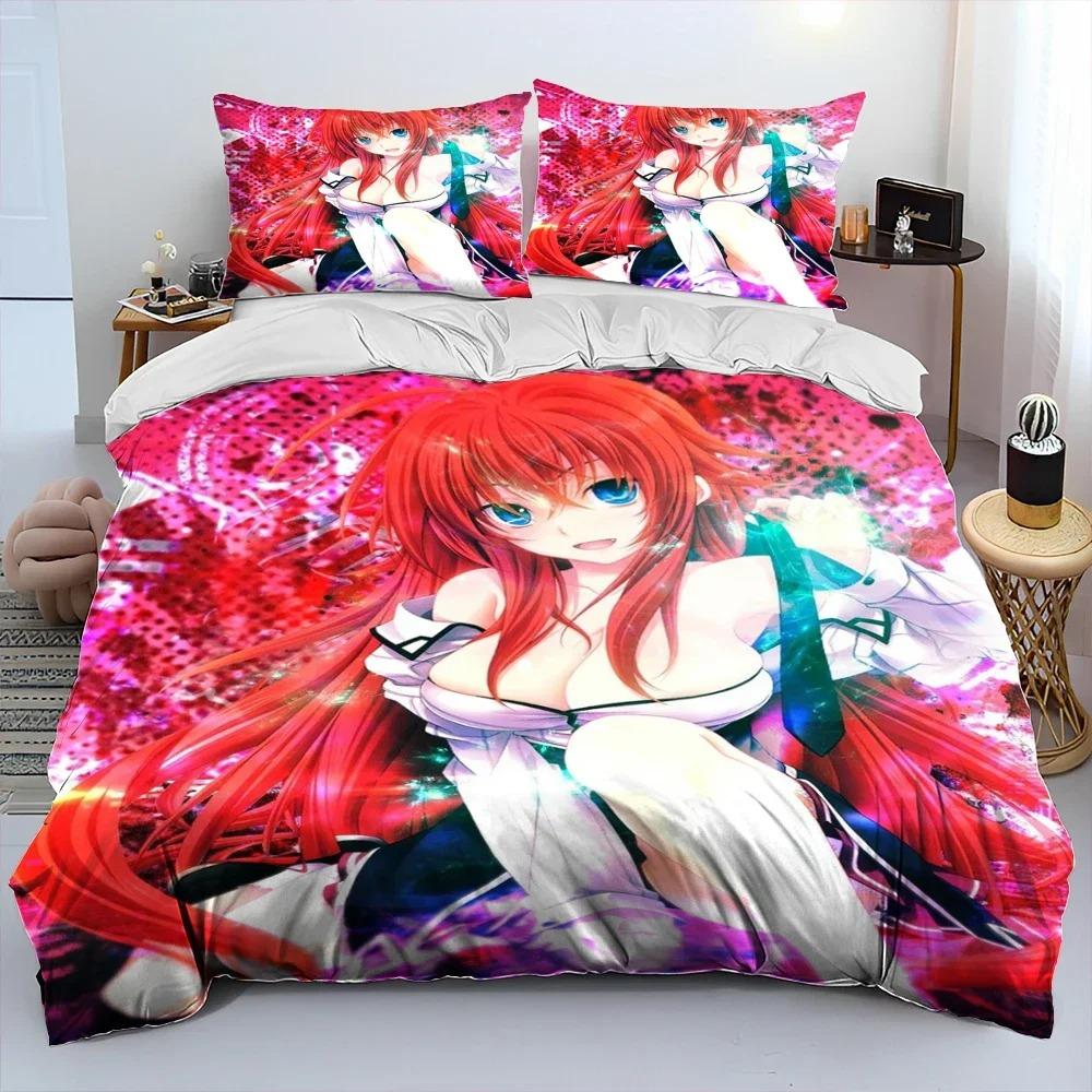 Sexy Girl High School DxD Comforter Bedding Set,Duvet Cover Bed Set Quilt Cover Pillowcase,king Queen Size Bedding Set Kid