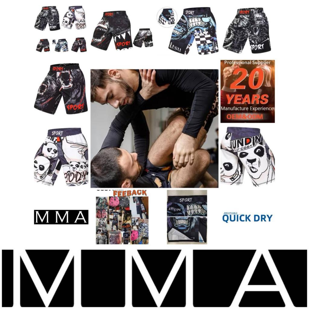 Snake Cobra Wolf Skull Panda Shark Monkey MMA Muay Thai Kick Boxing Shorts Martial Art UFC Boxer Unisex Men Women Pants Training Sport