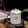 Чашка для чая из керамики Жуяо с золотой росписью и крышкой