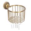 Brass Antique Toilet Roll Holder Punch Free Stable Wall Mount Paper Towel Rack for Bathroom