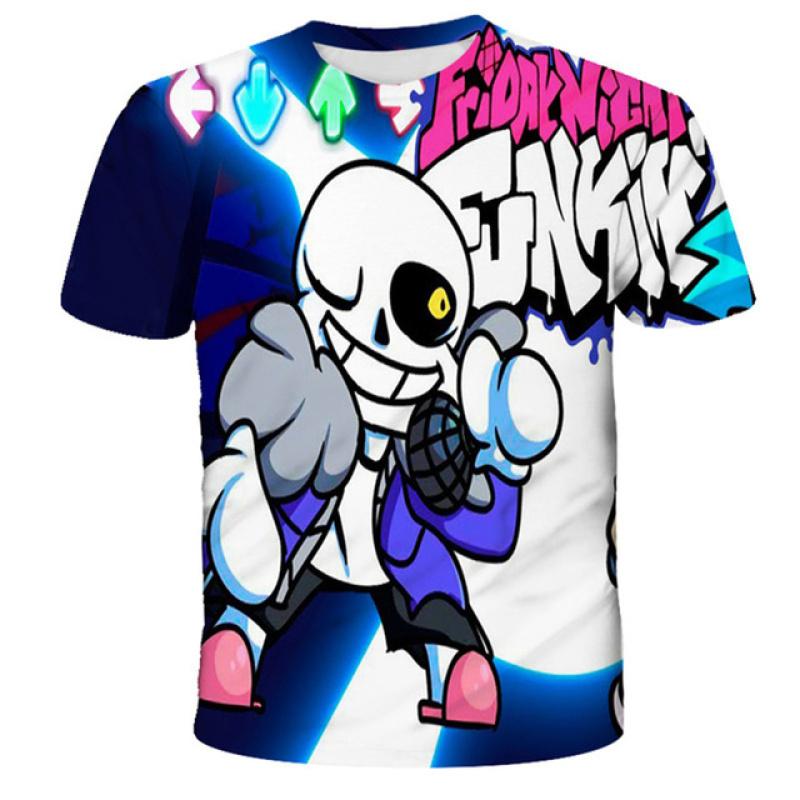 Футболки Fridany Night Funkin для мальчиков и девочек, летняя футболка с героями мультфильмов, детская одежда, повседневные топы с короткими рукавами, футболки, детские футболки