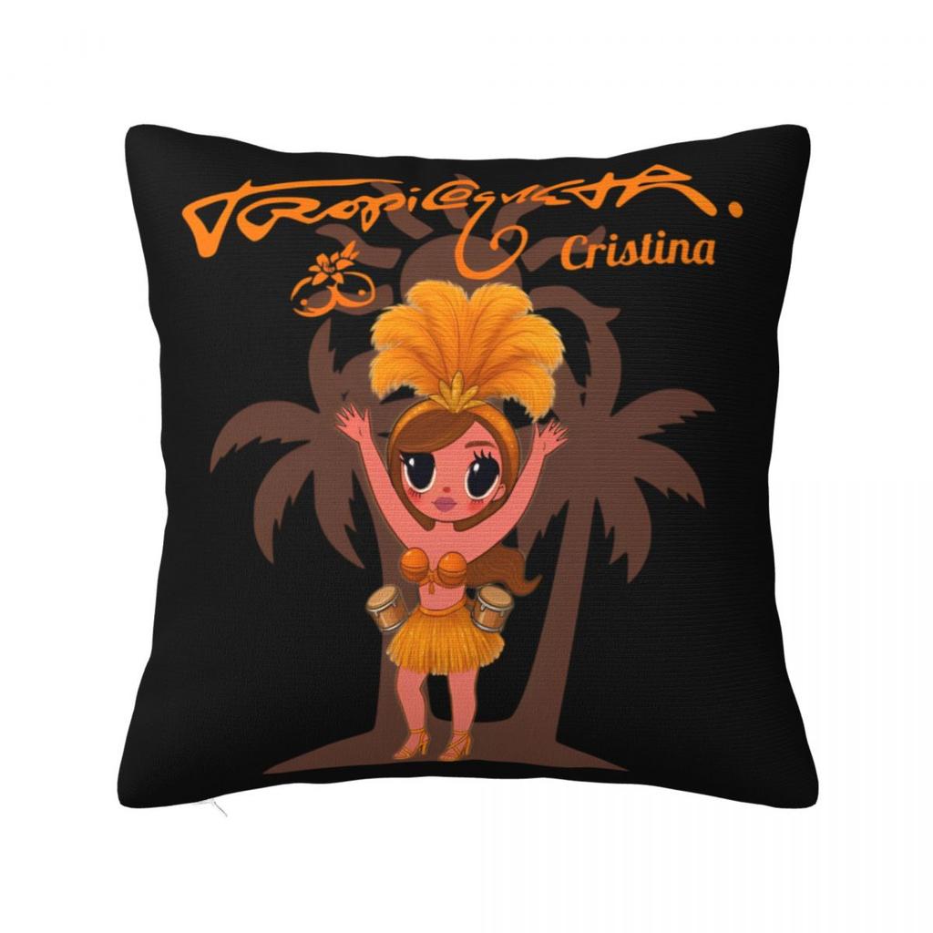 Karol G Tropicoqueta New Album Pillowcase Polyester Cushion Cover Decor Verano Rosa Throw Pillow Case Cover Home Square 40X40Cm