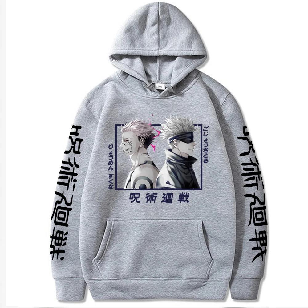 Jujutsu Kaisen Смешной Годжо Сатору Крутой Рёмен Худи Мужской Женский Харадзюку Уличная Одежда Унисекс Осенне-Зимний Свитер