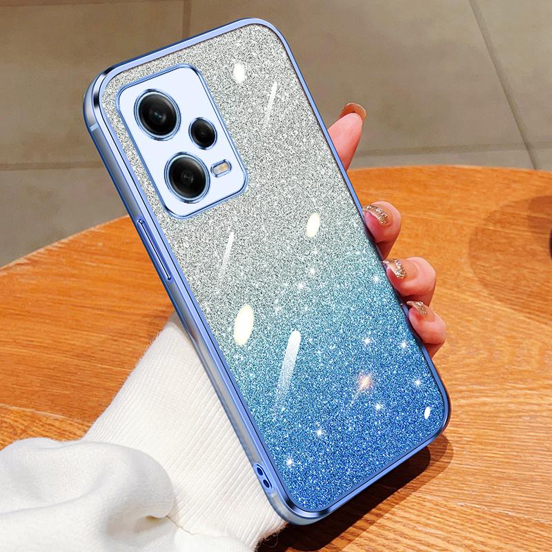 Модный блестящий чехол с градиентным покрытием для Xiaomi Redmi Note 13 12 Pro 12S 11 10 9 9S Redmi 13C 12C 10C K60 K50, силиконовая задняя крышка