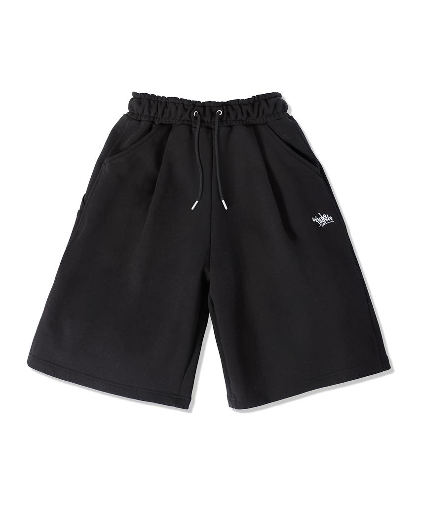 Peullukeu Slam Logo One-Pleat Carpenter Bermuda Sweatpants Black Fsp357
